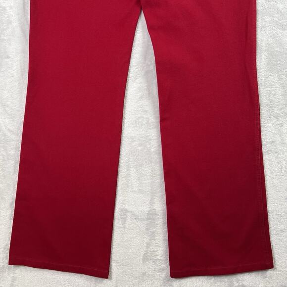 St. John Sport Red Denim Pants Jeans Size 4 Cotton Blend Holiday Straight Leg - Picture 12 of 16